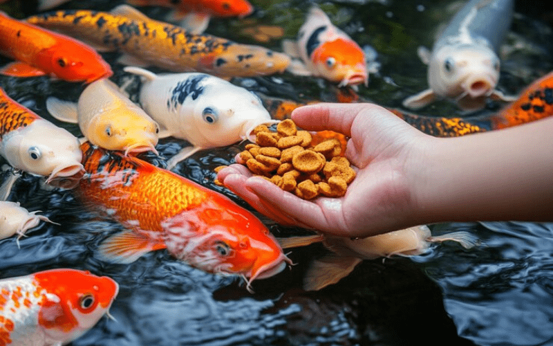 What do koi fish eat